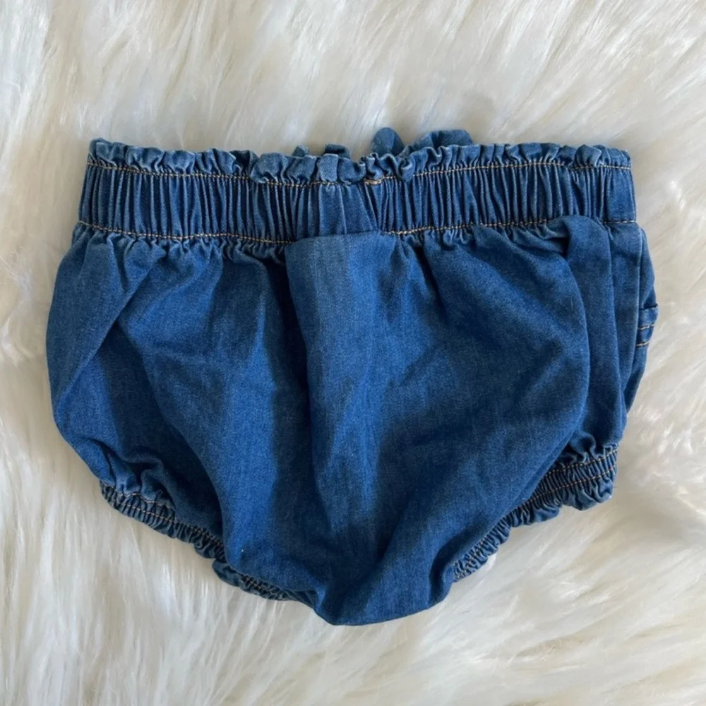 Cat & Jack Denim Diaper Cover with Bow
